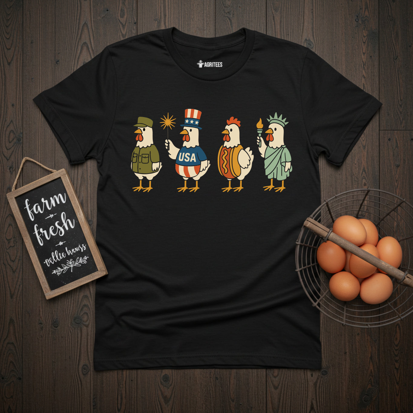 Patriotic Chickens 4th Of July T-Shirt