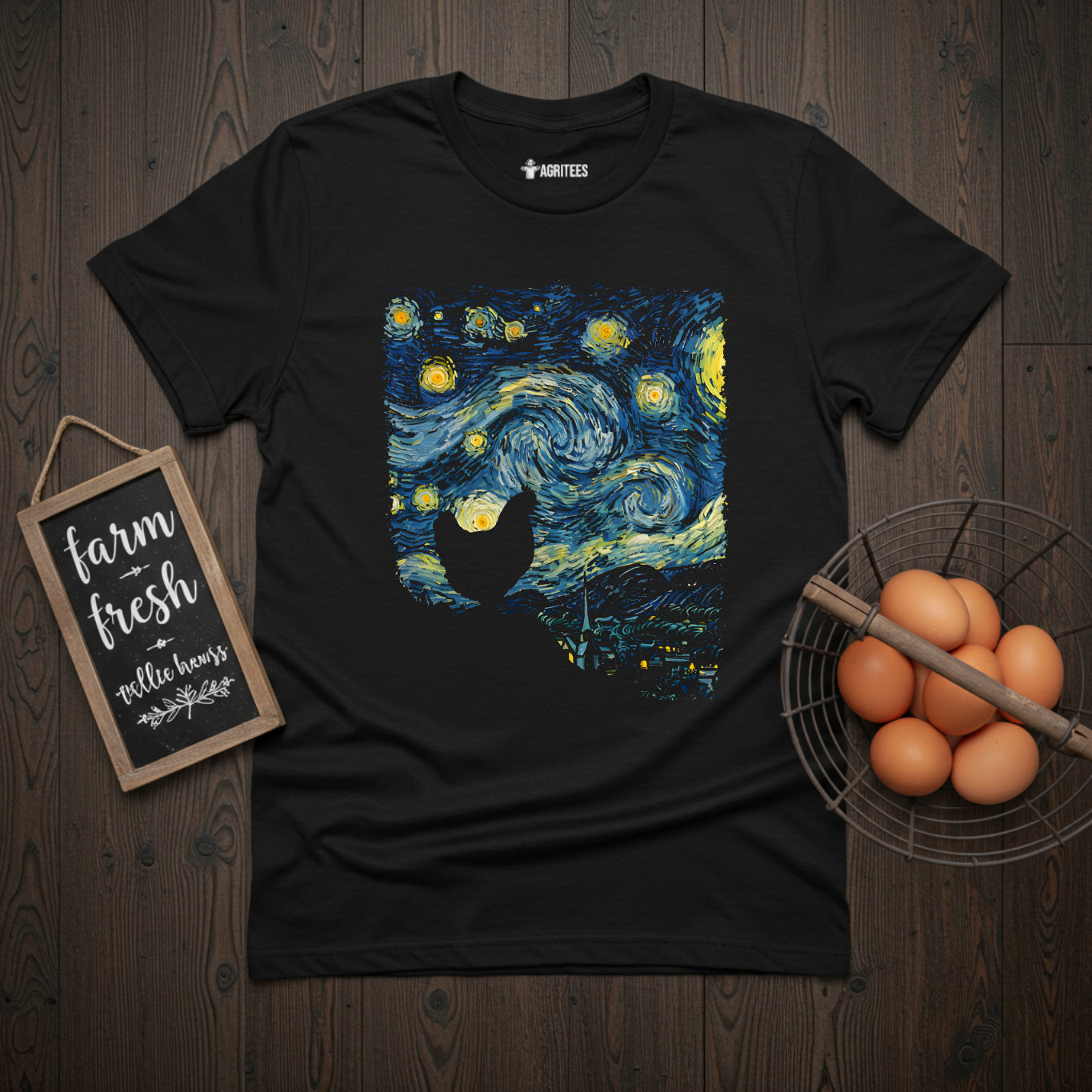 Van Gogh Starry Night Chicken T-Shirt