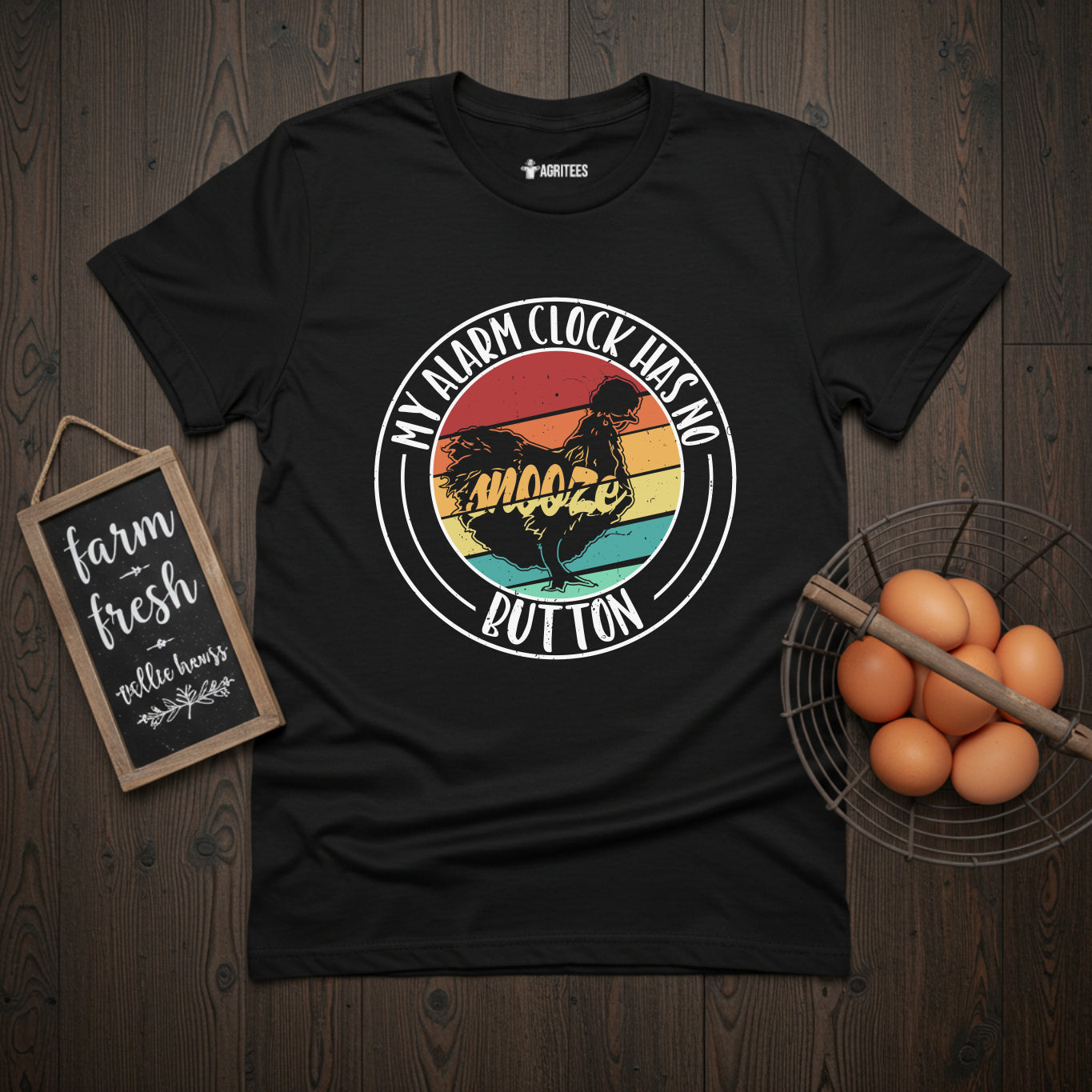 My Alarm Clock Has No Snooze Button Retro Silkie Chicken T-Shirt