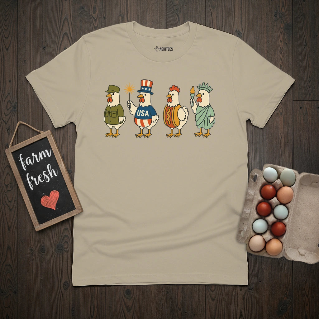 Patriotic Chickens 4th Of July T-Shirt