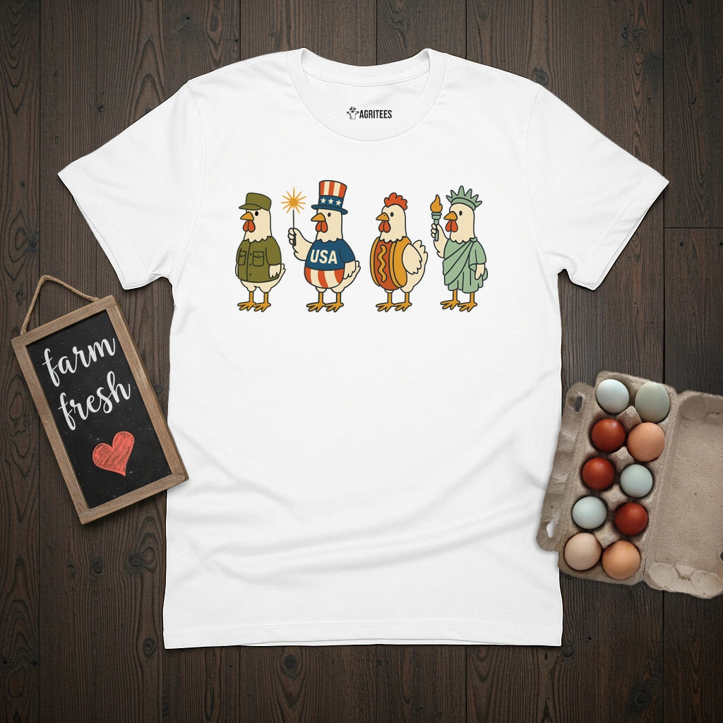 Patriotic Chickens 4th Of July T-Shirt