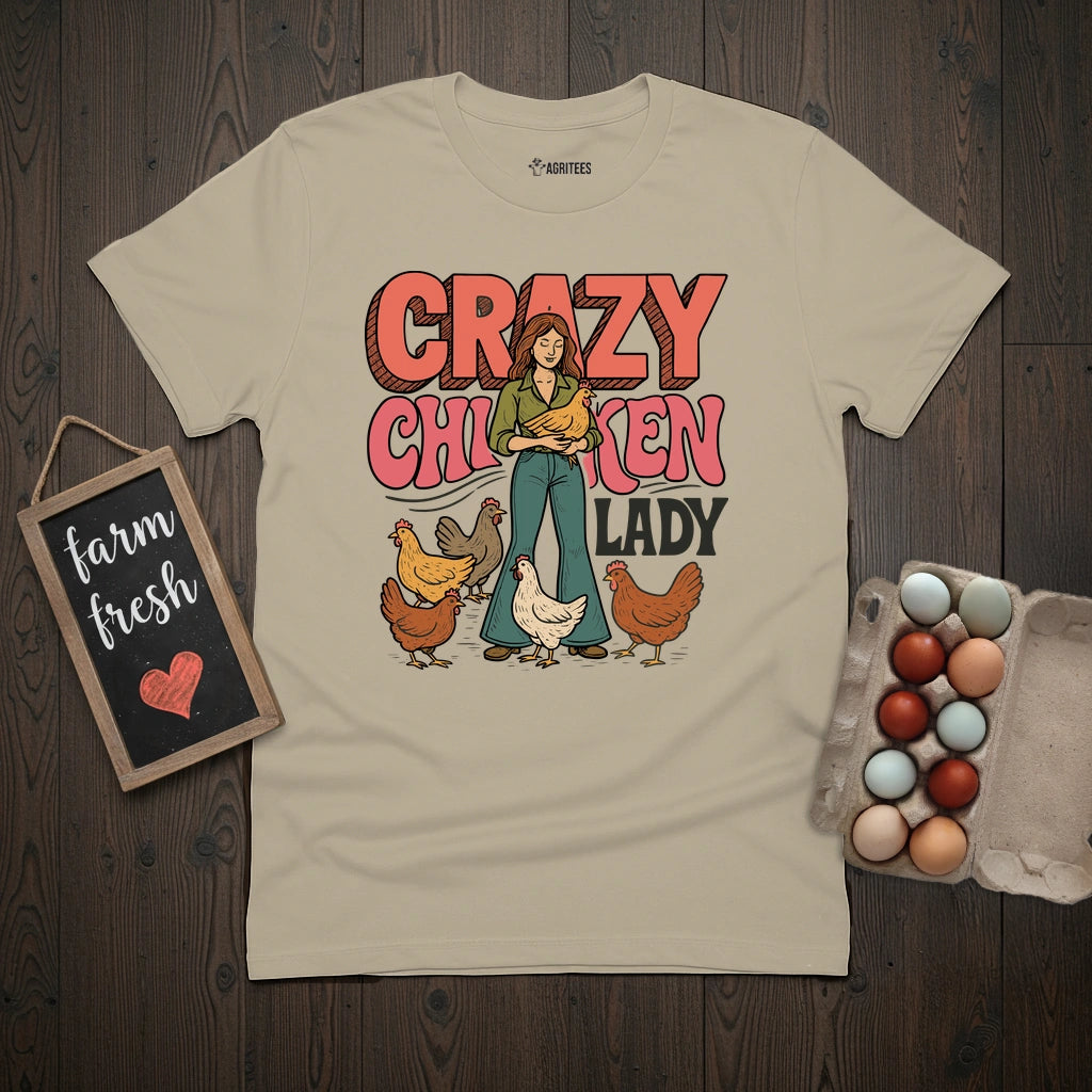 Crazy Chicken Lady Groovy T-Shirt
