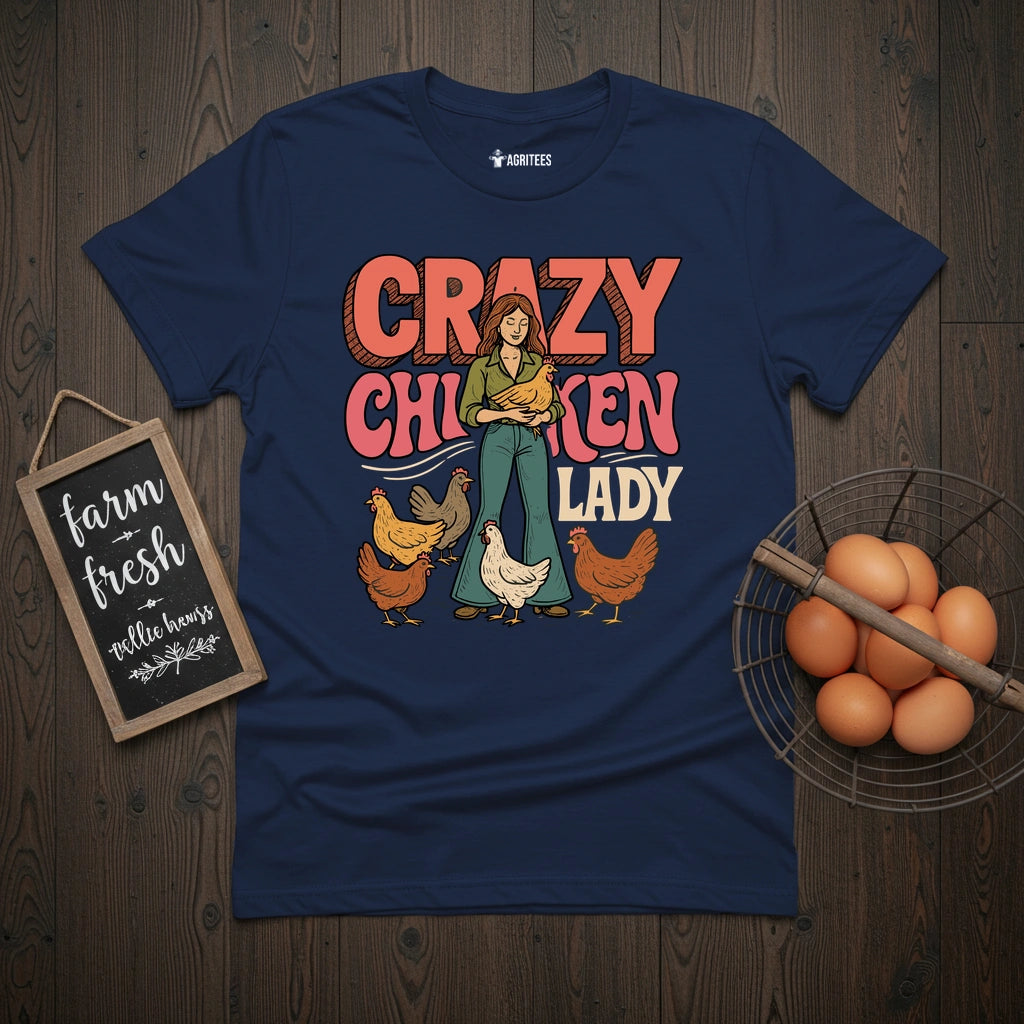 Crazy Chicken Lady Groovy T-Shirt