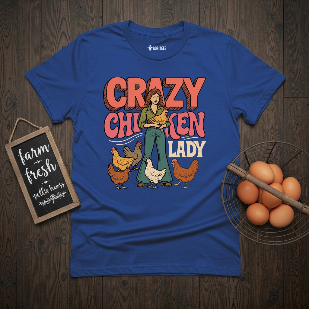 Crazy Chicken Lady Groovy T-Shirt
