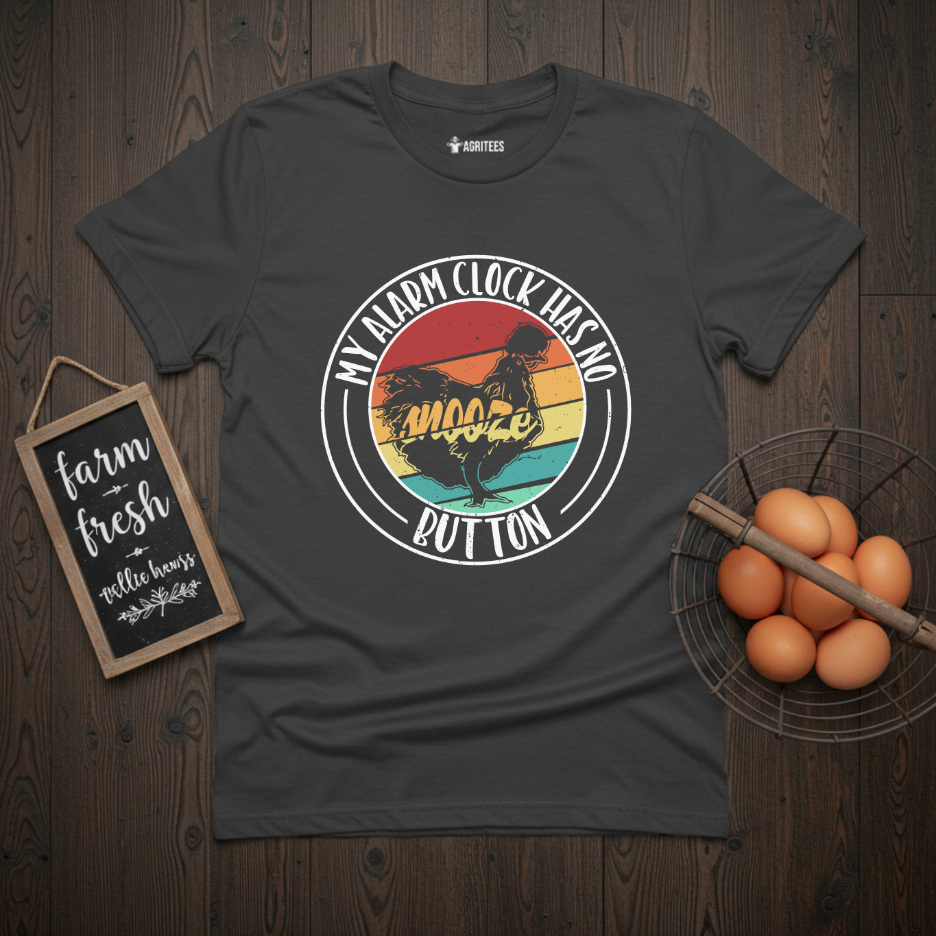 My Alarm Clock Has No Snooze Button Retro Silkie Chicken T-Shirt