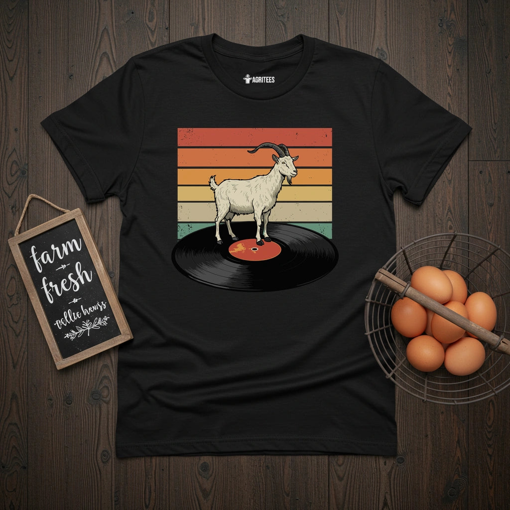 Goat on a Vinyl T-Shirt