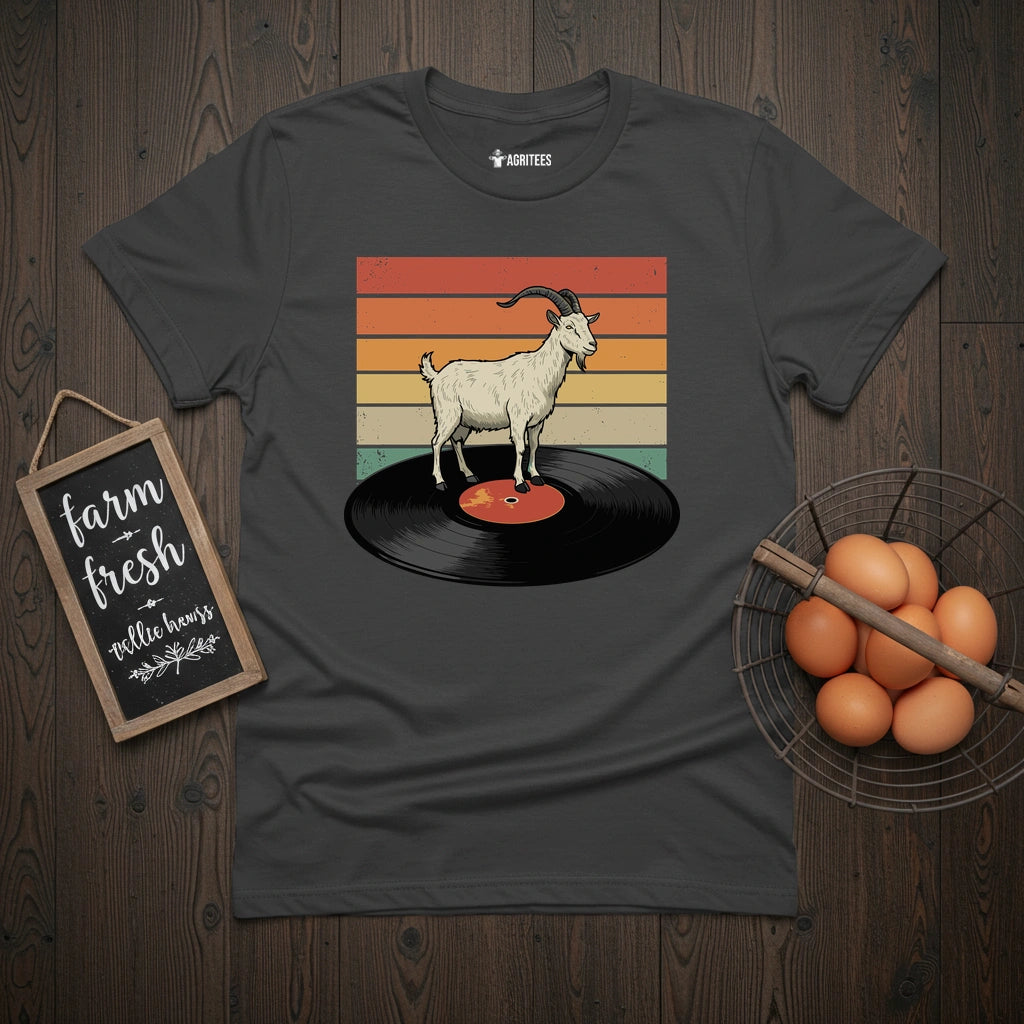 Goat on a Vinyl T-Shirt