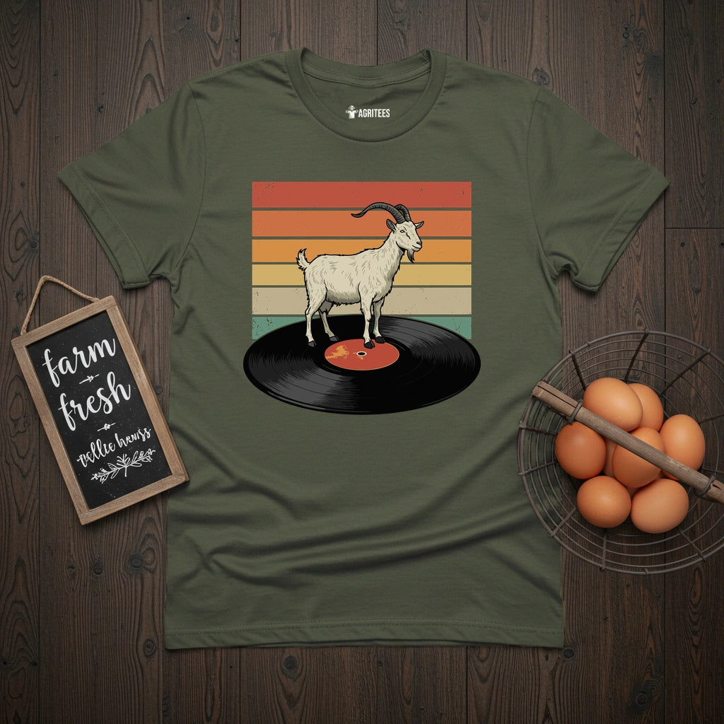 Goat on a Vinyl T-Shirt