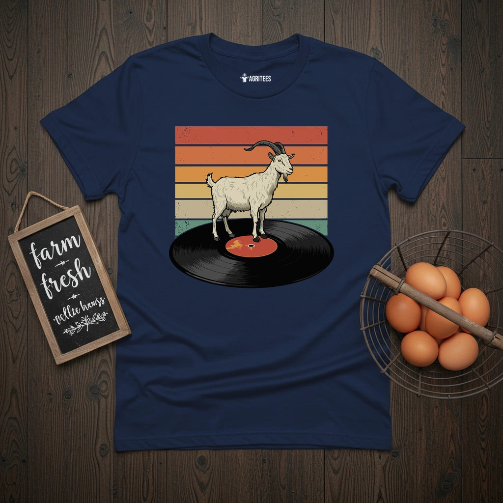 Goat on a Vinyl T-Shirt