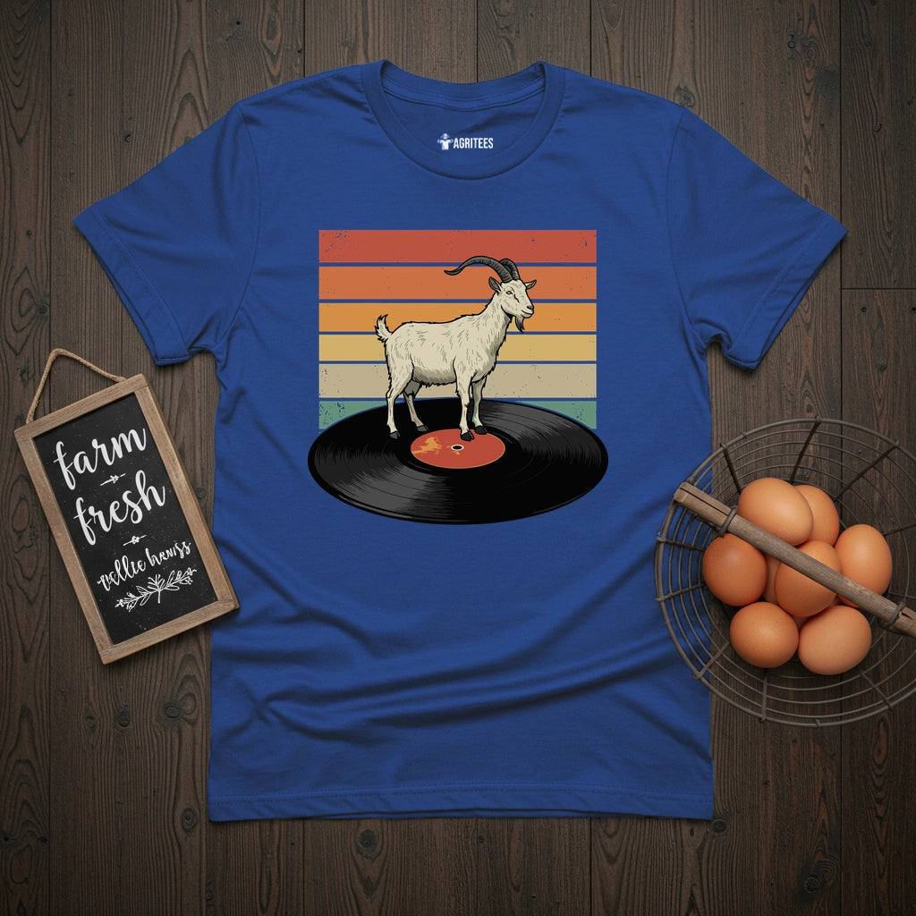 Goat on a Vinyl T-Shirt