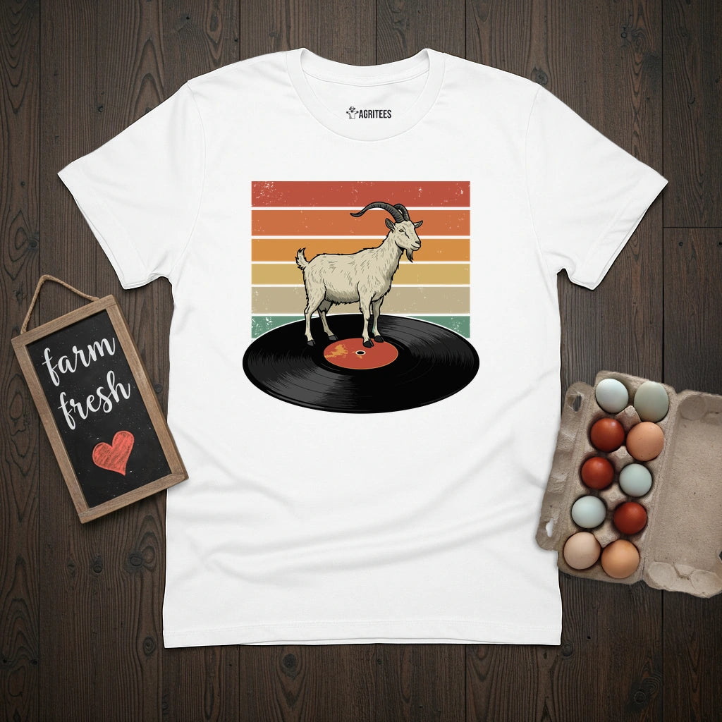 Goat on a Vinyl T-Shirt