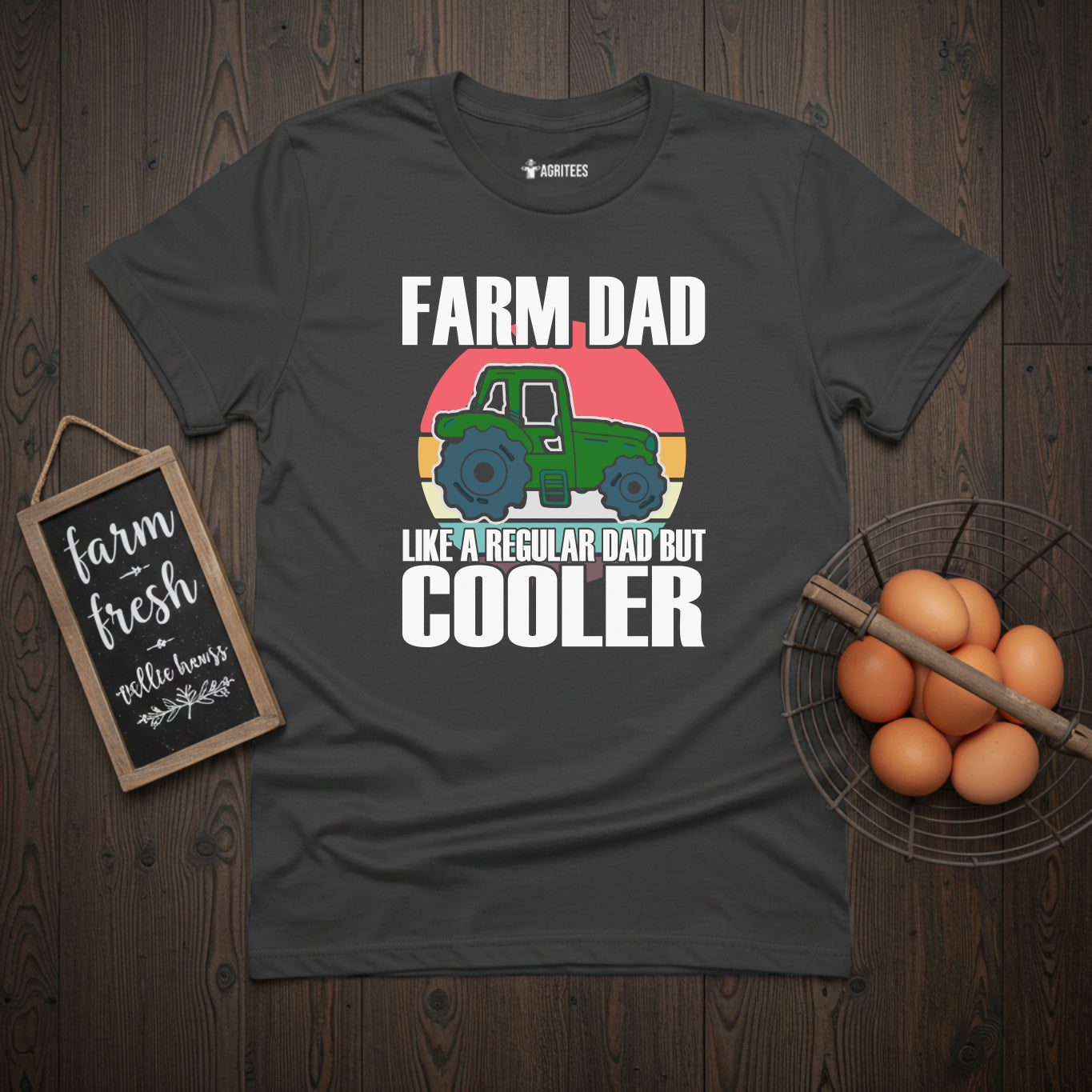 Farm Dad Like a Regular Dad But Cooler Tractor T-Shirt