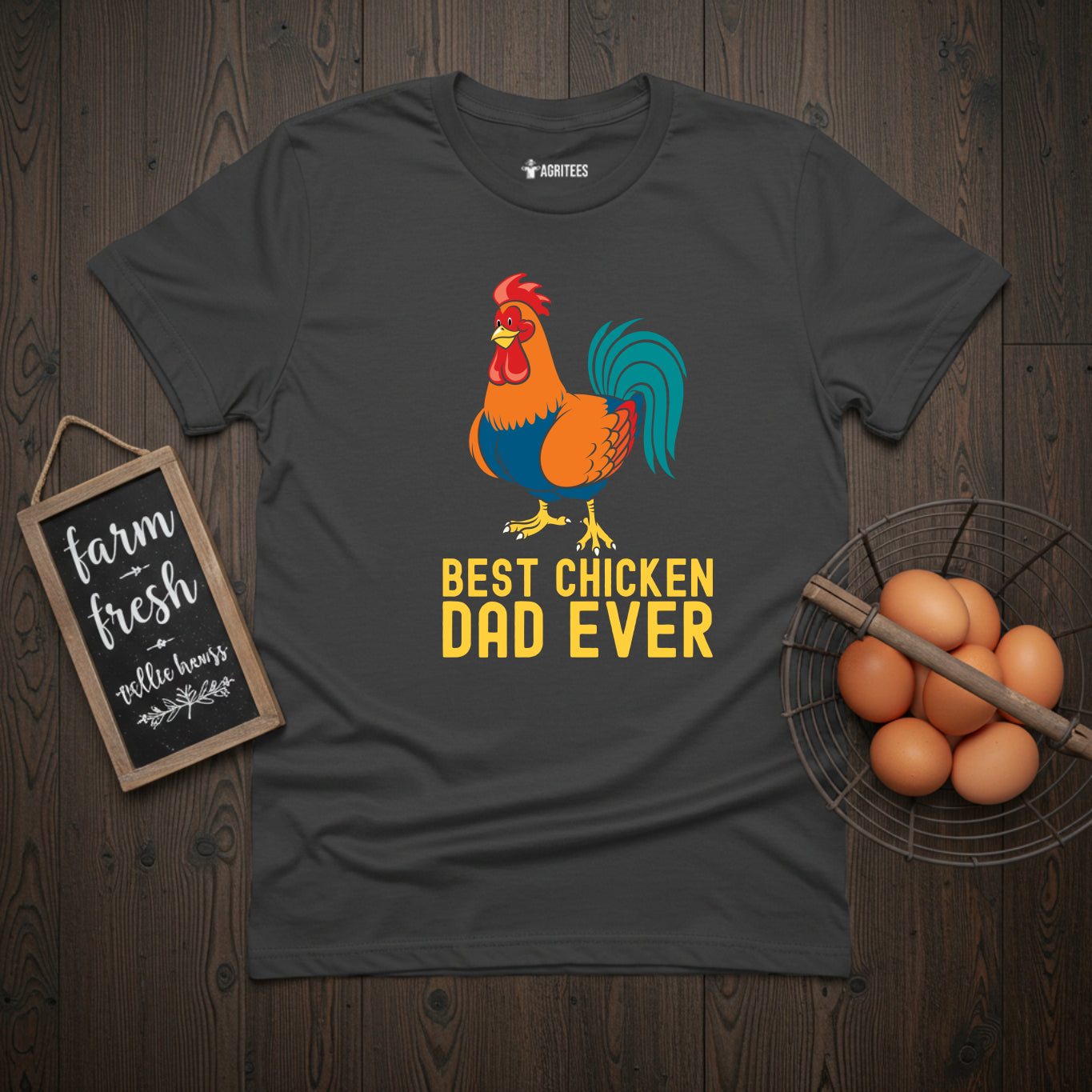 Best Chicken Dad Ever Funny Rooster T-Shirt