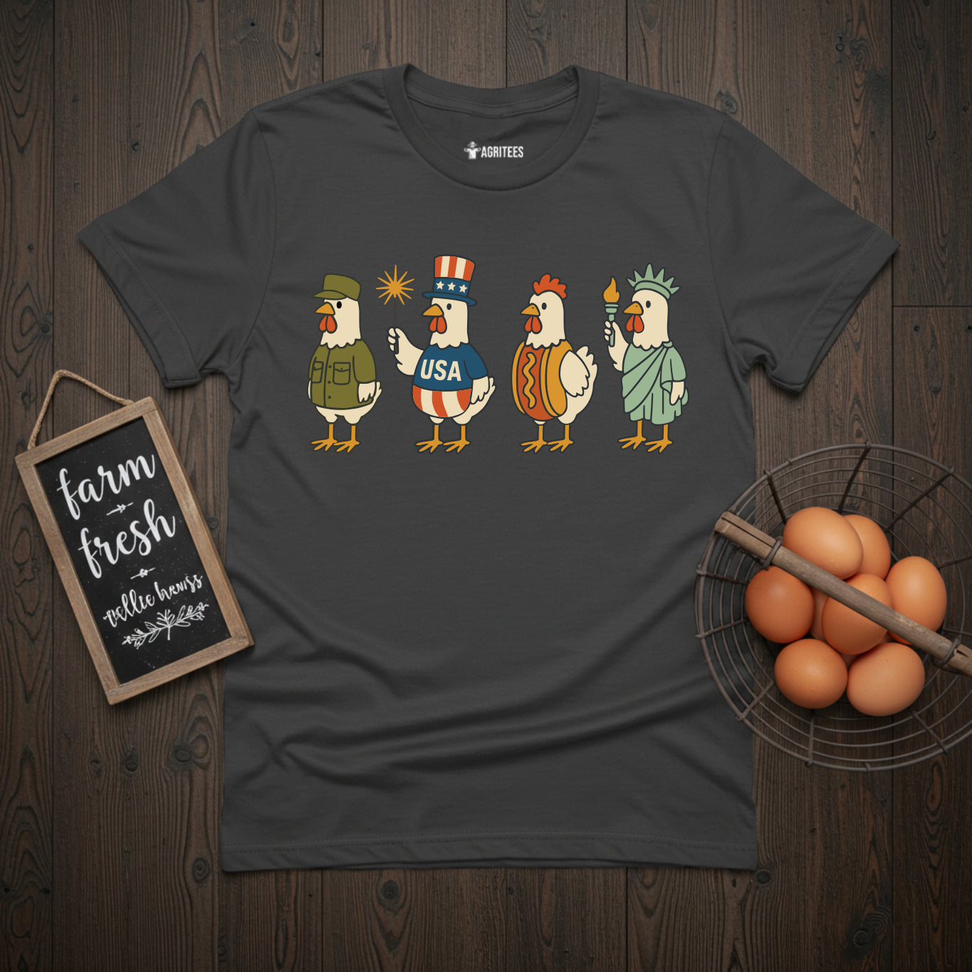 Patriotic Chickens 4th Of July T-Shirt