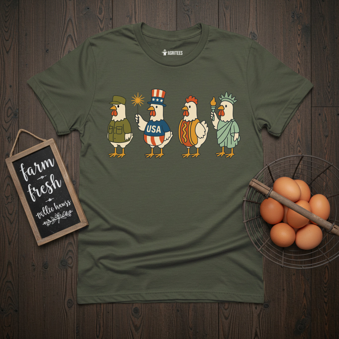 Patriotic Chickens 4th Of July T-Shirt