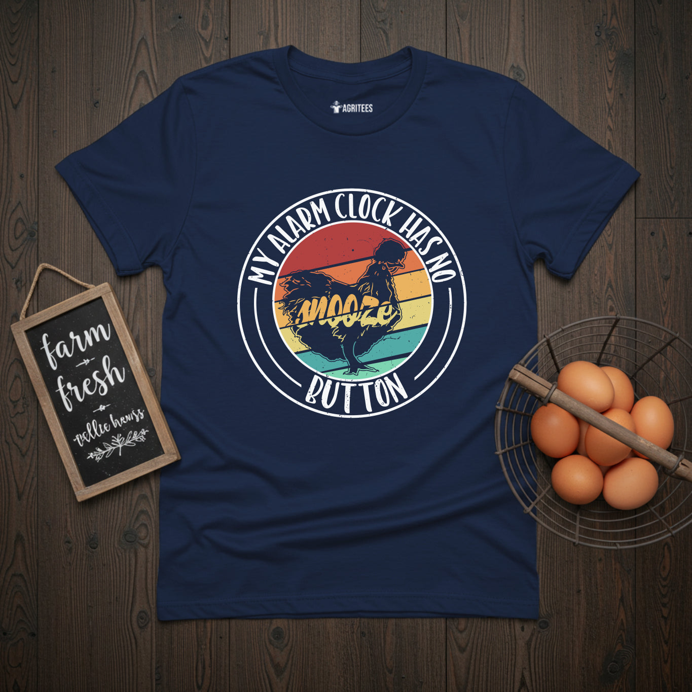 My Alarm Clock Has No Snooze Button Retro Silkie Chicken T-Shirt
