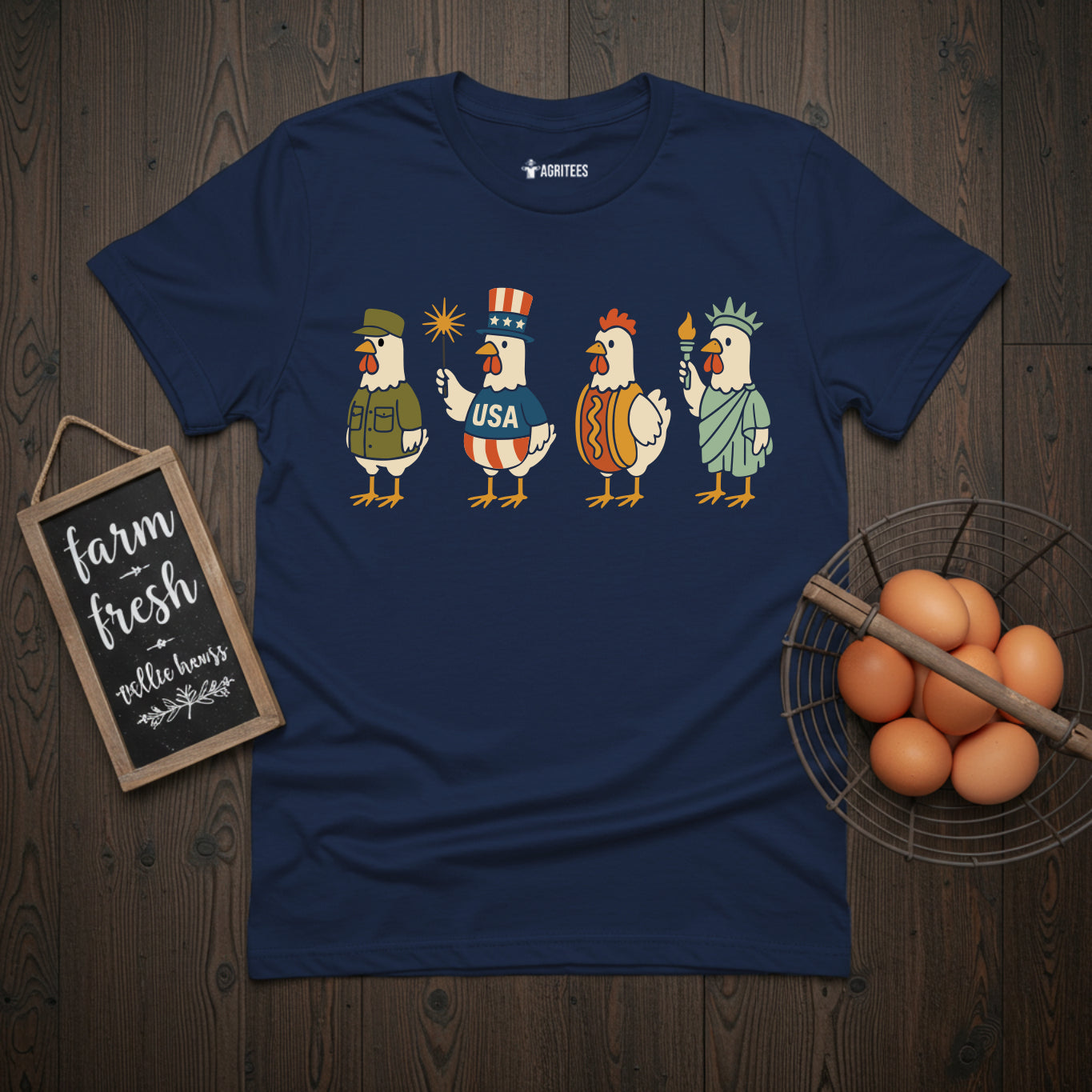 Patriotic Chickens 4th Of July T-Shirt