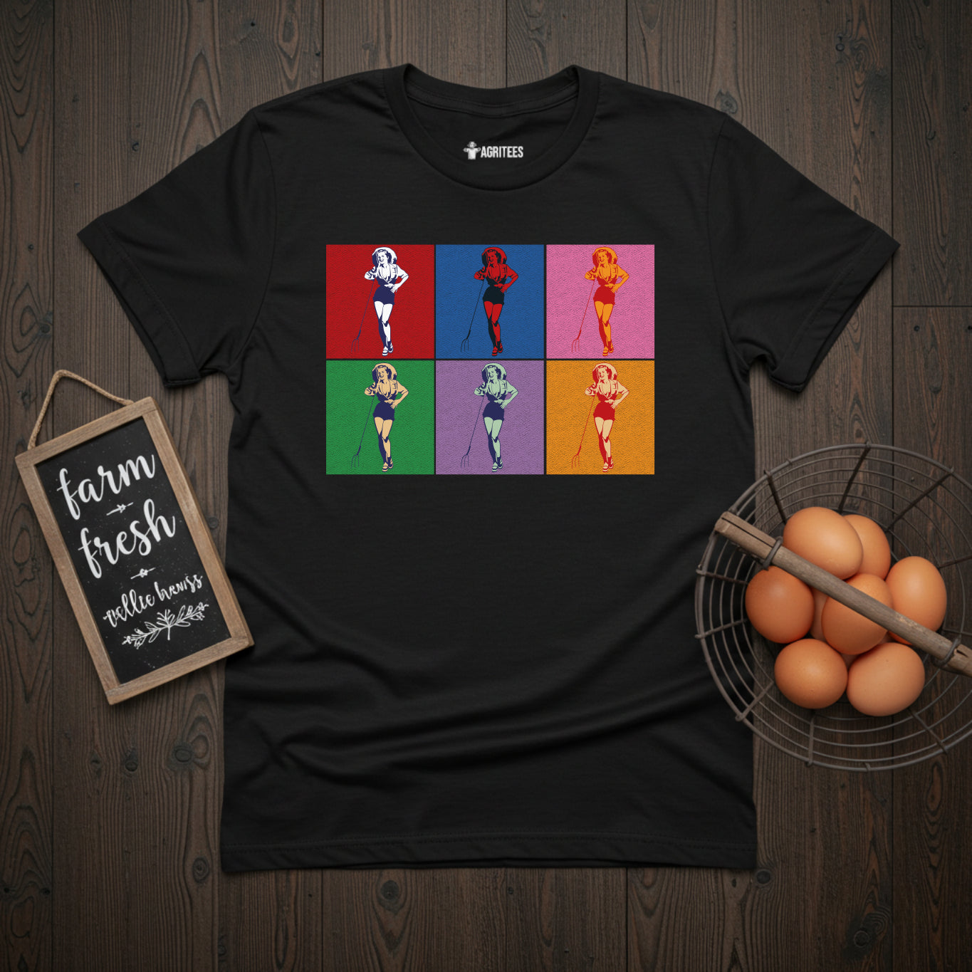 Retro Pop Art Farm Girl T-Shirt
