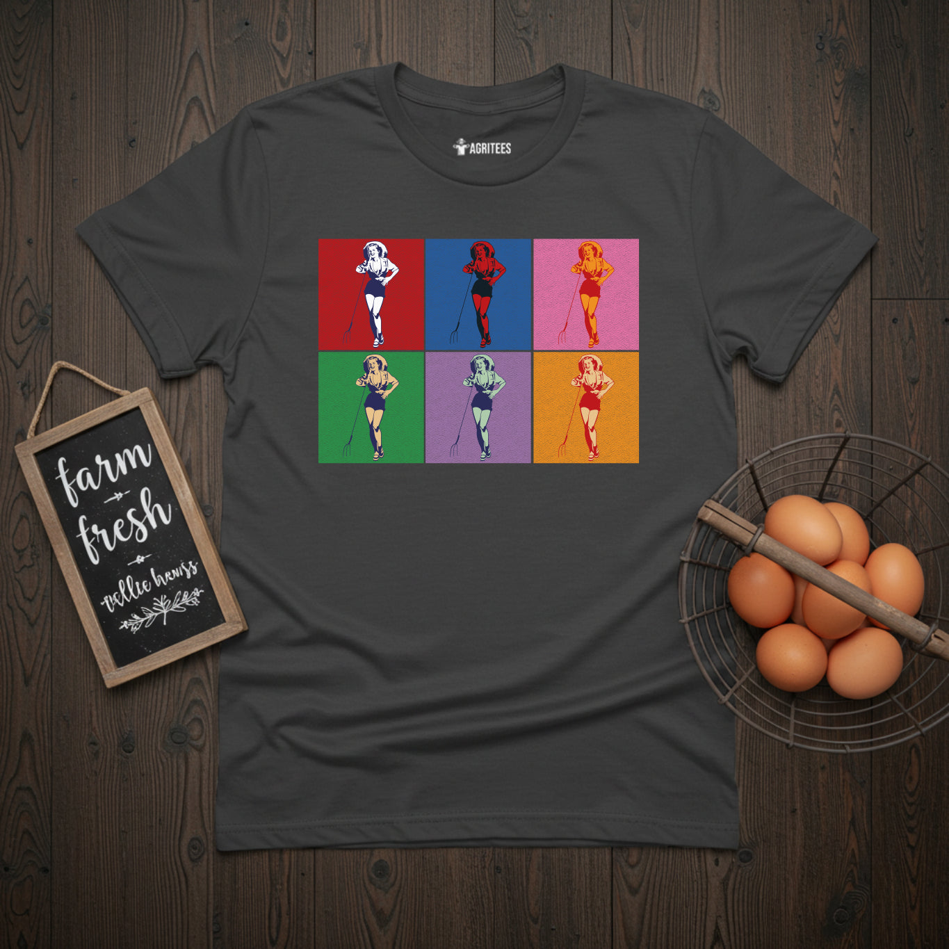 Retro Pop Art Farm Girl T-Shirt