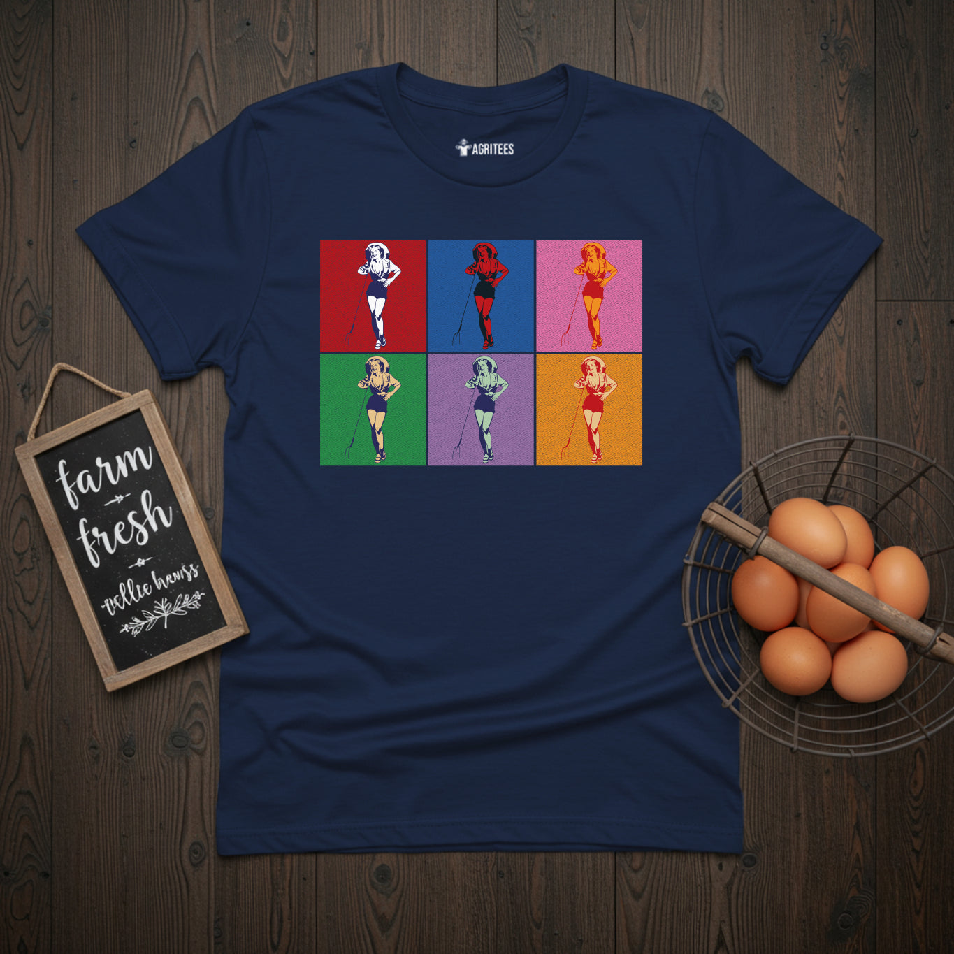 Retro Pop Art Farm Girl T-Shirt