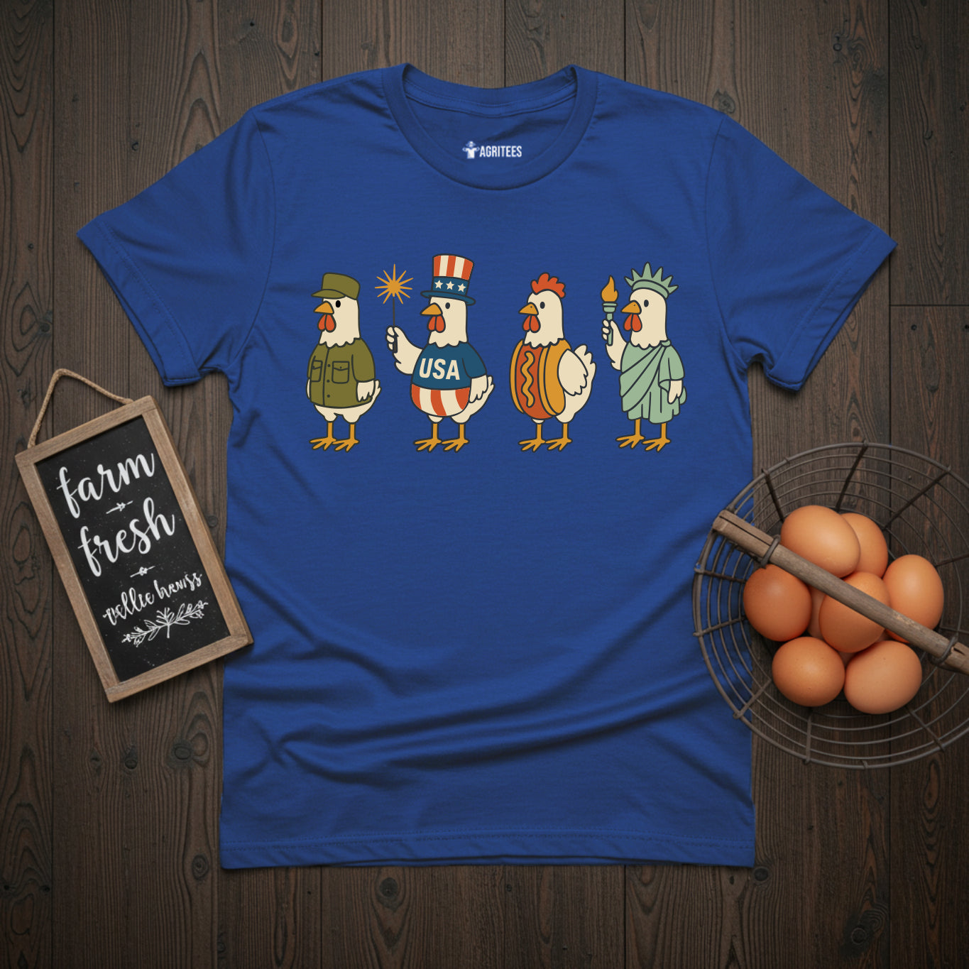 Patriotic Chickens 4th Of July T-Shirt