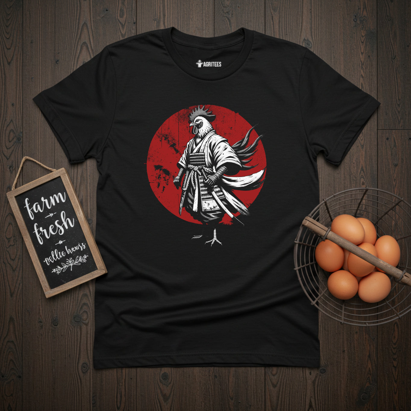 Asian Samurai Rooster Warrior T-Shirt