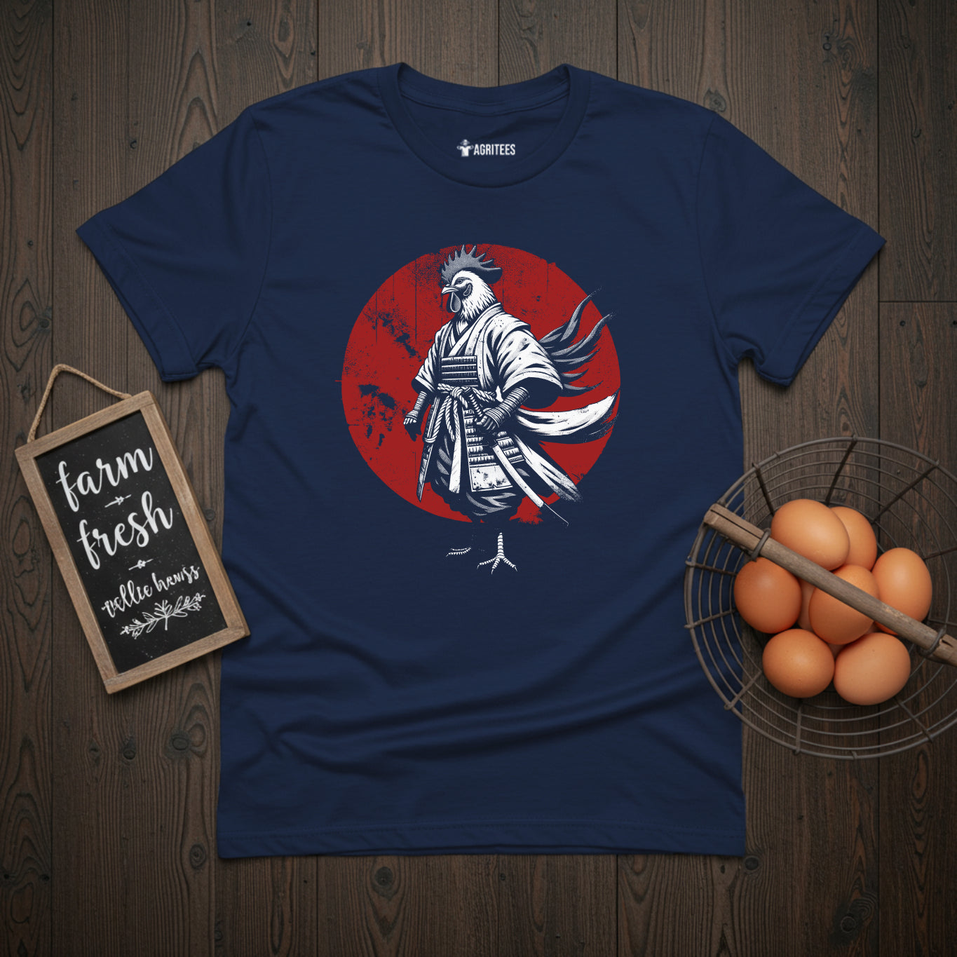 Asian Samurai Rooster Warrior T-Shirt