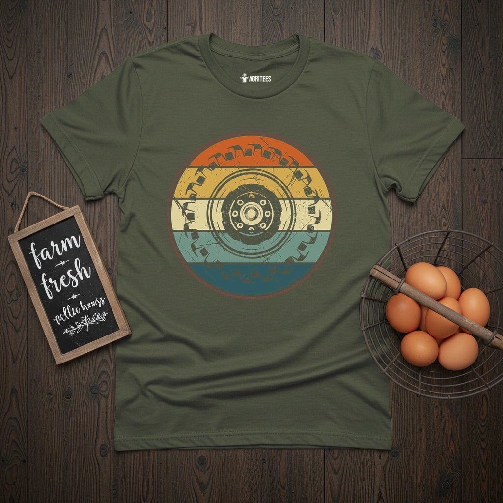 Retro Tractor Wheel T-Shirt