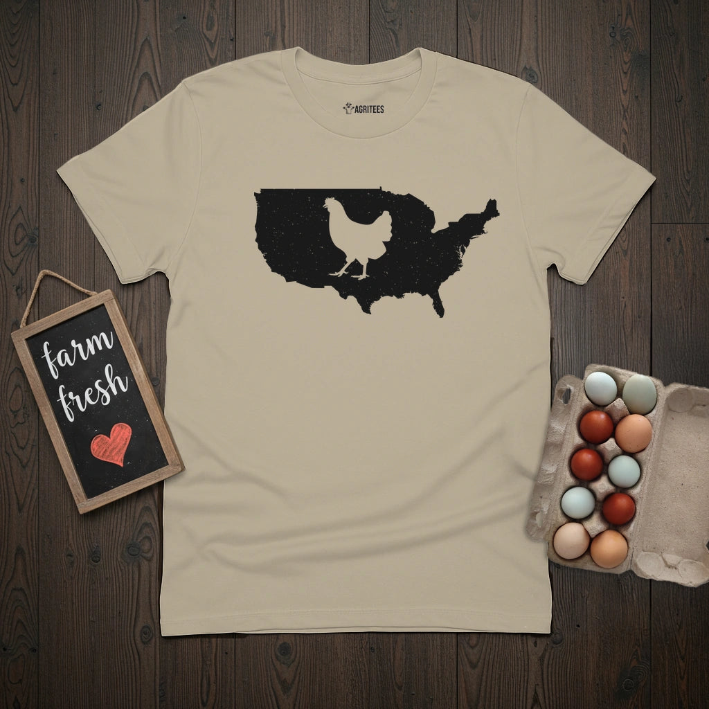USA Map Hen T-Shirt