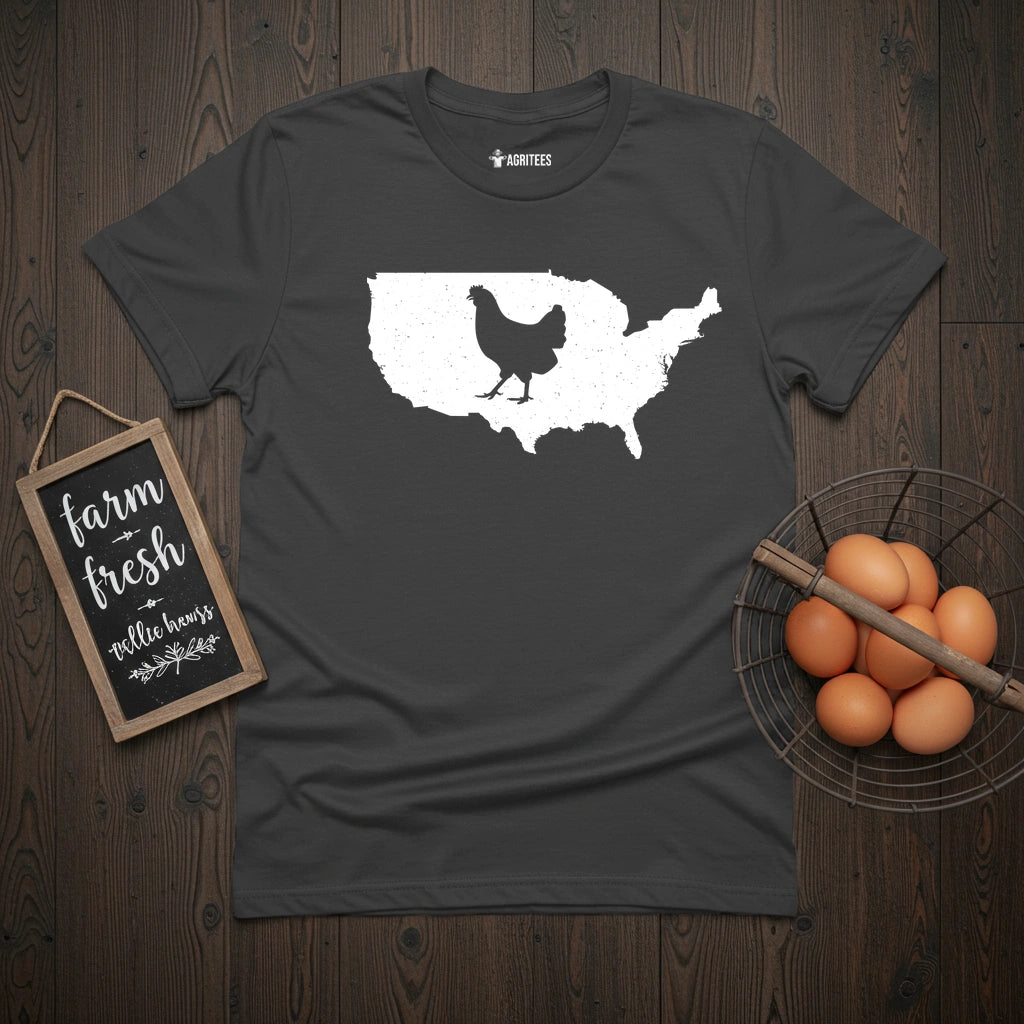 USA Map Hen T-Shirt