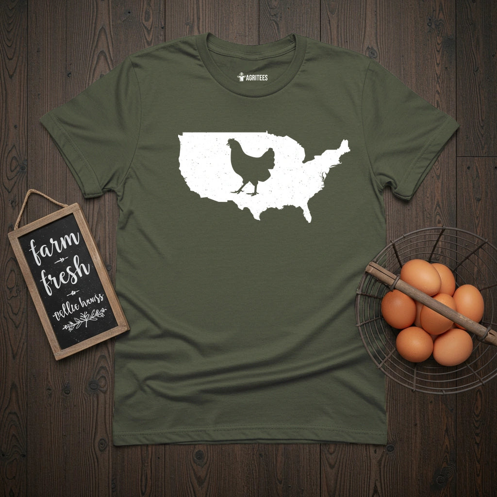 USA Map Hen T-Shirt