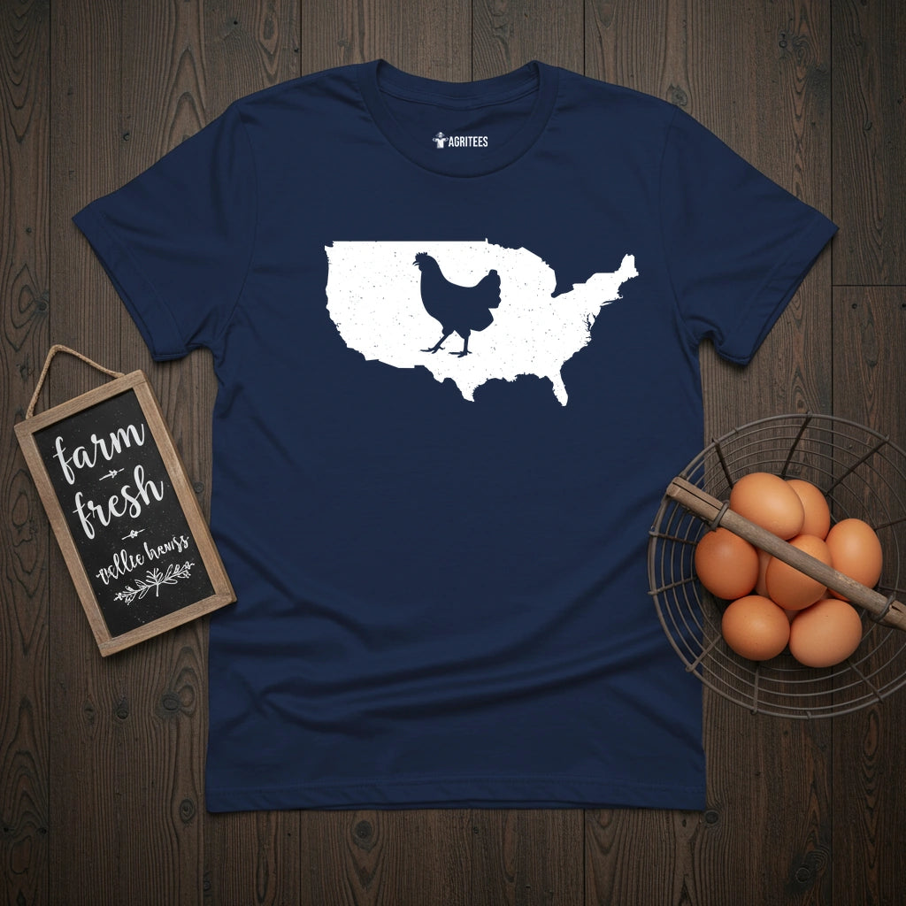 USA Map Hen T-Shirt