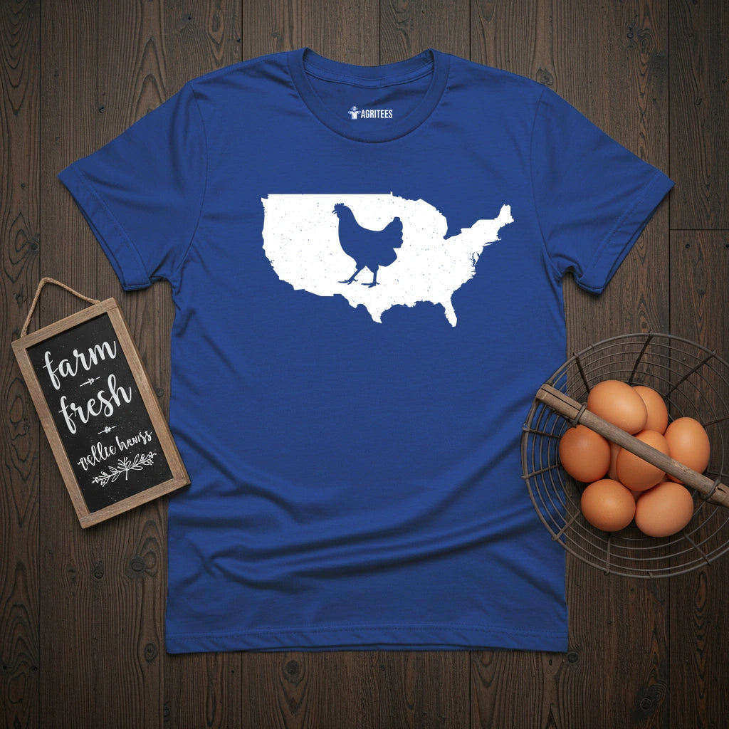 USA Map Hen T-Shirt
