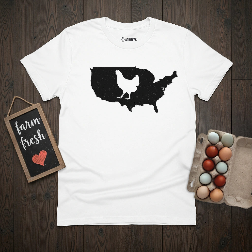 USA Map Hen T-Shirt