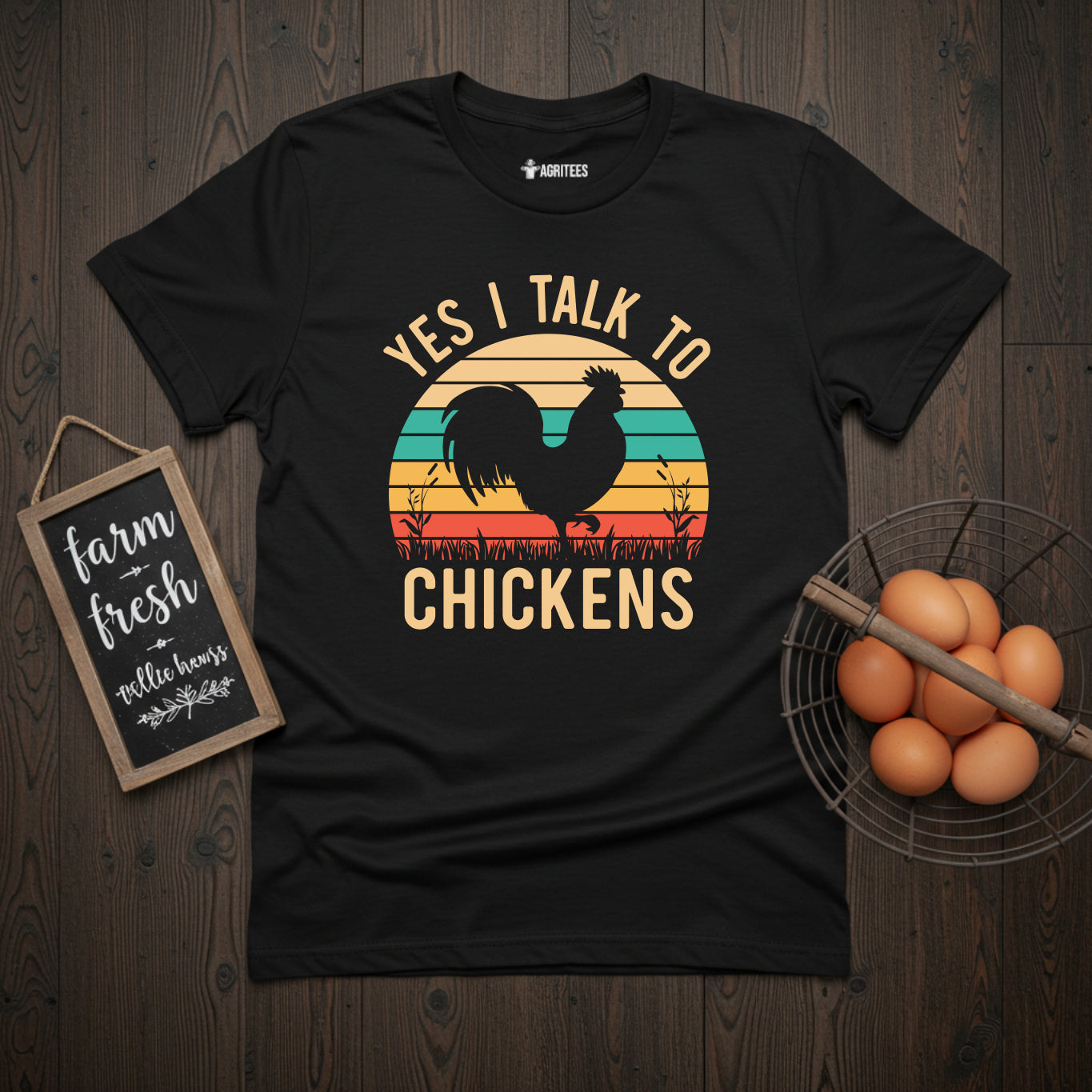 Yes I Talk To Chickens Vintage Rooster T-Shirt