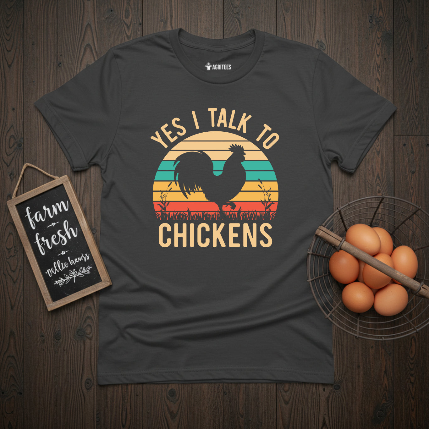 Yes I Talk To Chickens Vintage Rooster T-Shirt