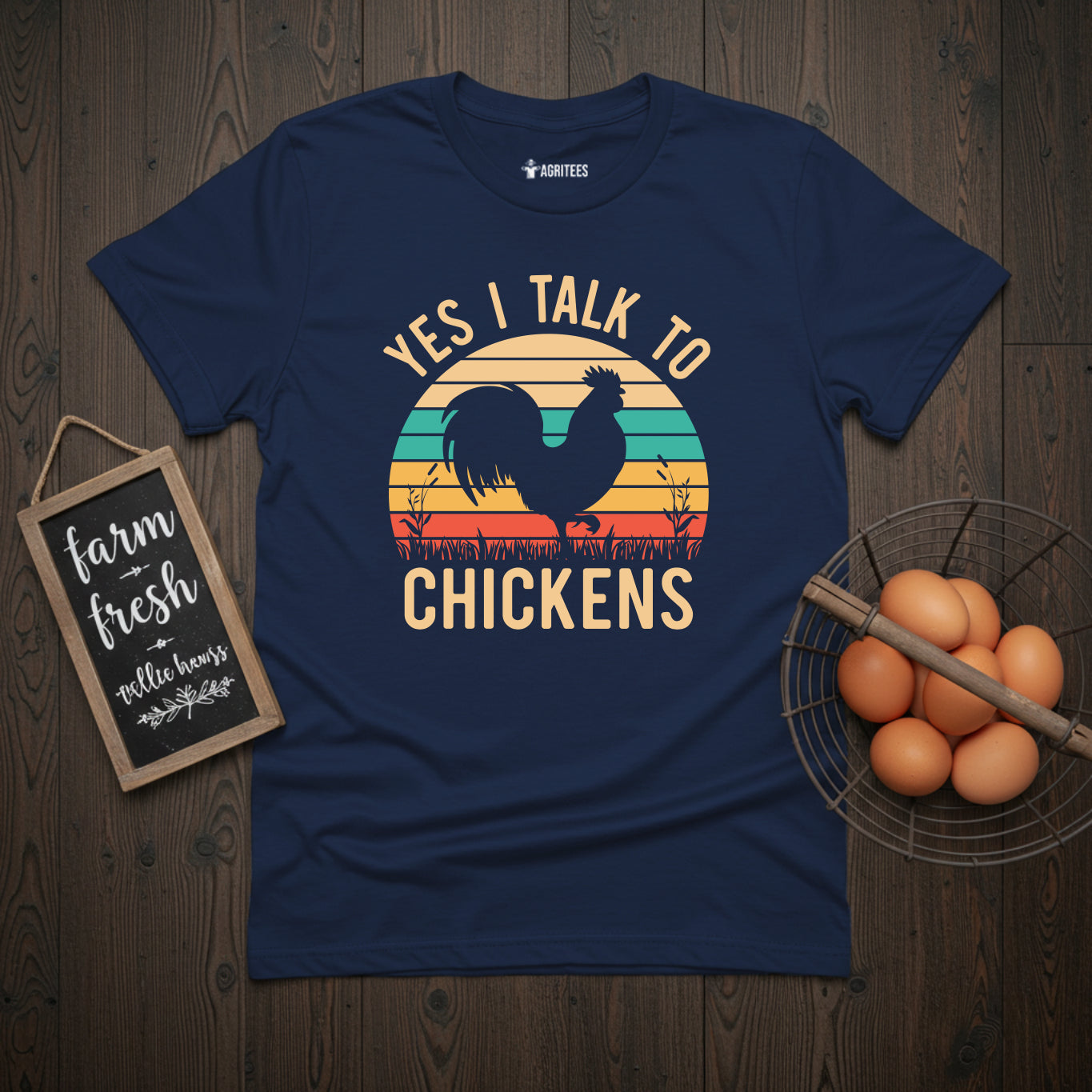 Yes I Talk To Chickens Vintage Rooster T-Shirt