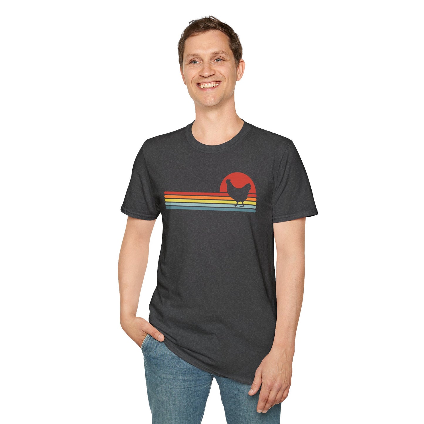 Retro Sunset Chicken T-Shirt