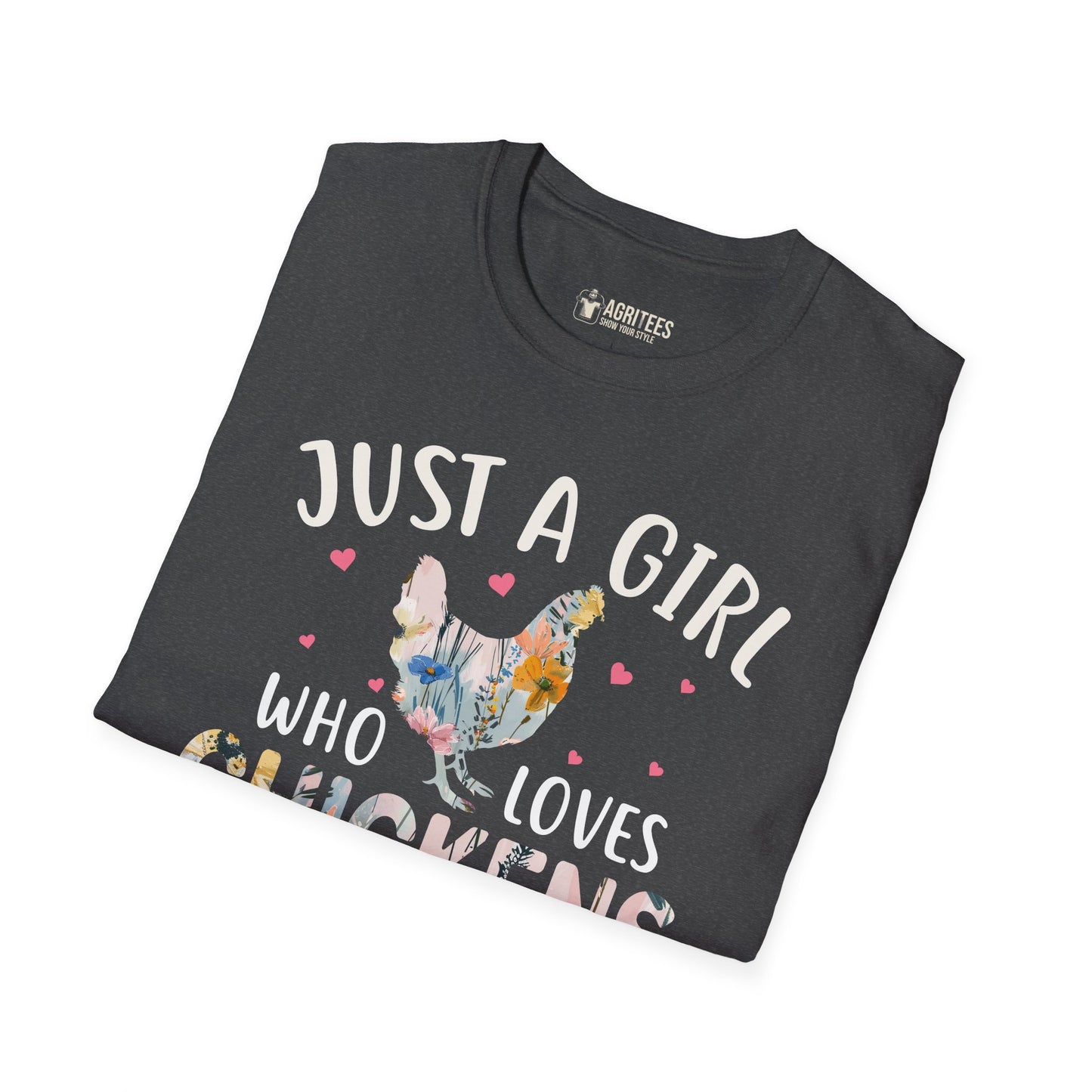 Just a Girl Who Loves Chickens Floral Hen T-Shirt