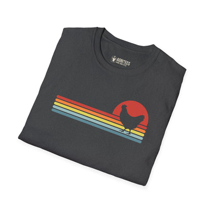 Retro Sunset Chicken T-Shirt