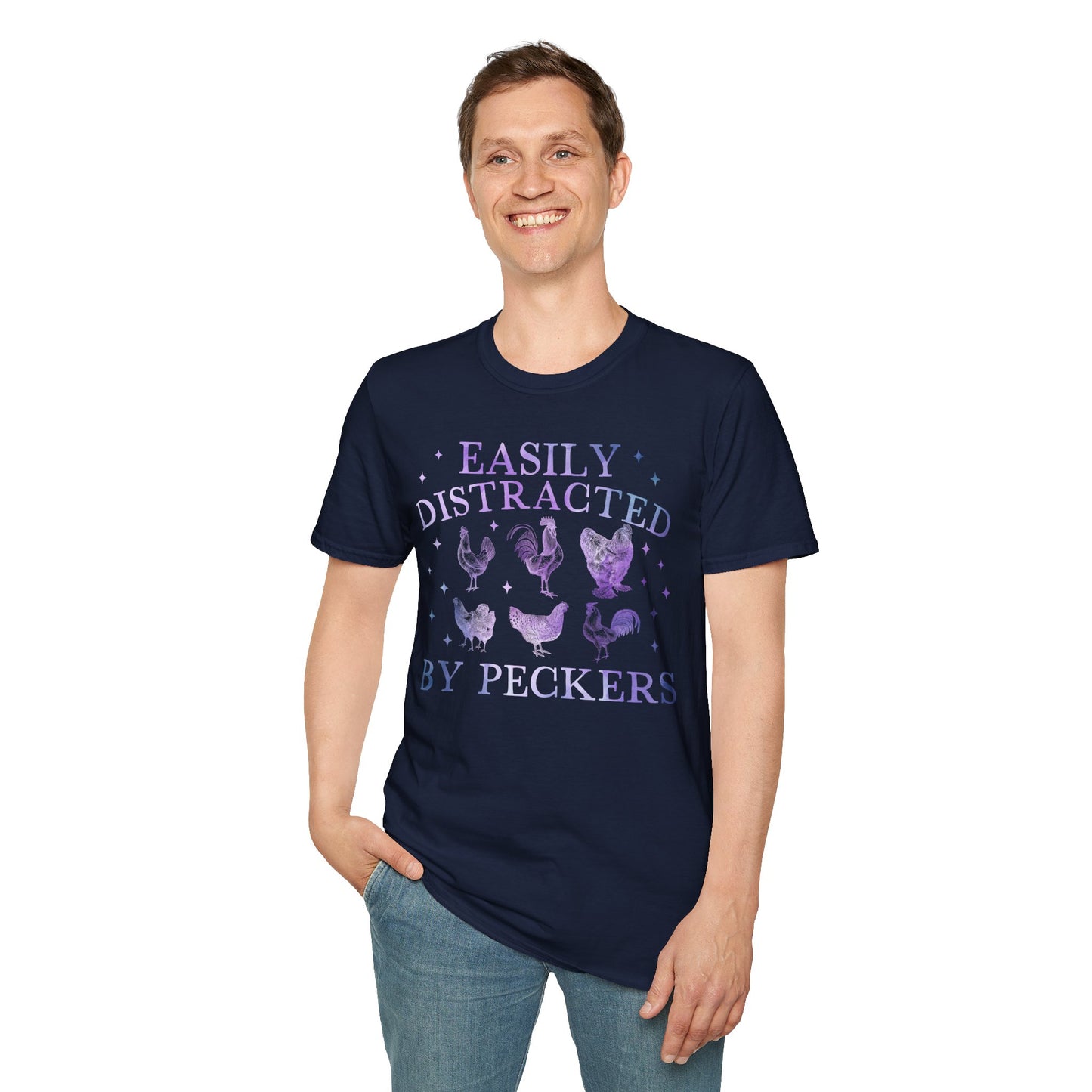 Easily Distracted By Peckers Chicken T-Shirt