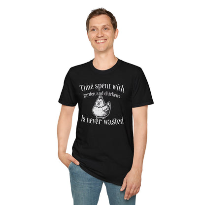 Time Spent With Garden And Chickens Is Never Wasted Cute T-Shirt