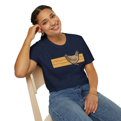 Retro Hen With Stripes T-Shirt