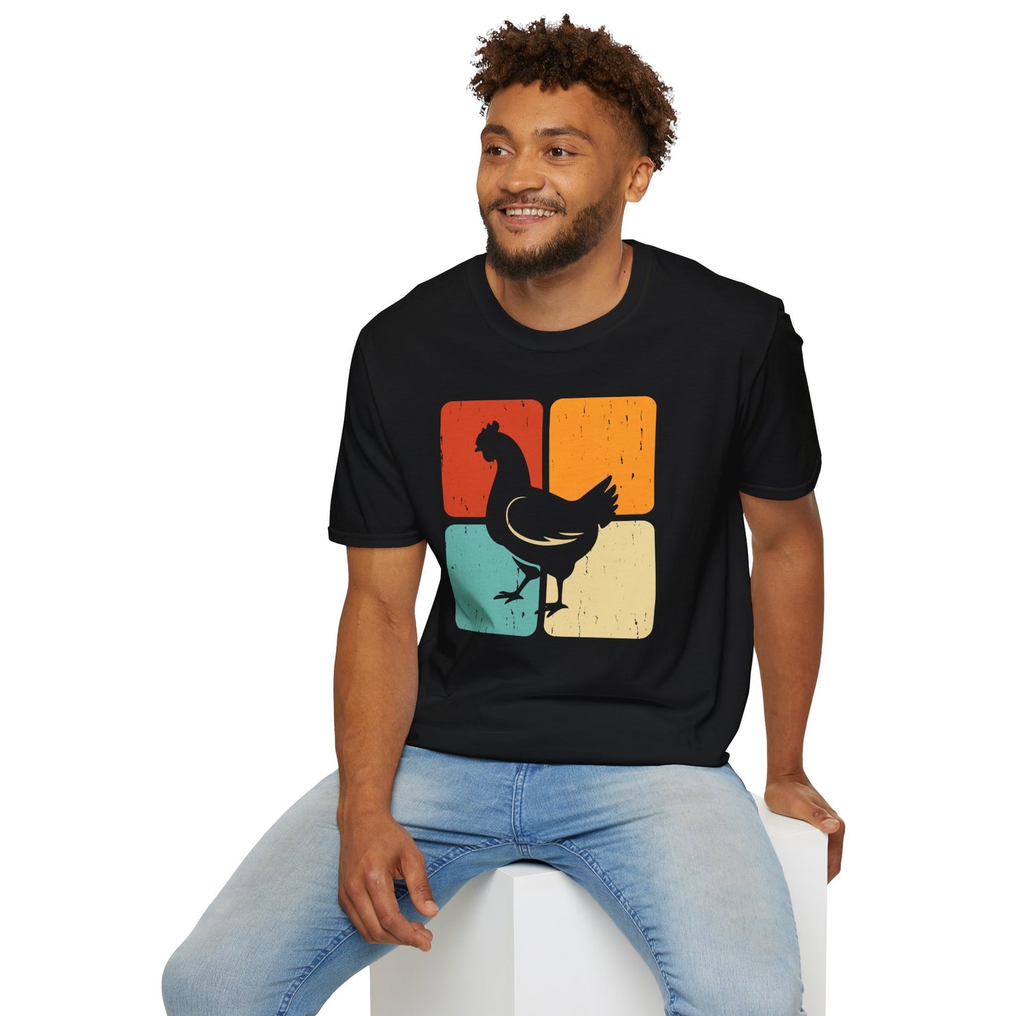 Retro Squares Chicken T-Shirt