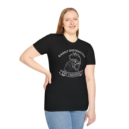 Easily Distracted By Chickens Rooster T-Shirt