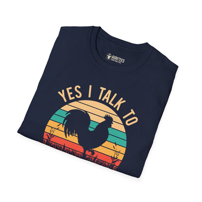 Yes I Talk To Chickens Vintage Rooster T-Shirt