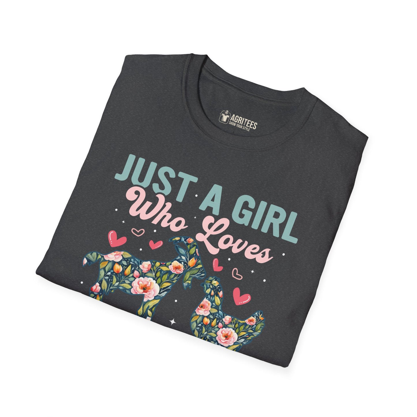 Just a Girl Who Loves Chickens And Goats Floral T-Shirt