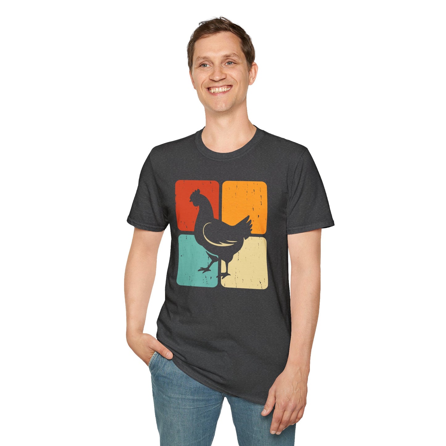 Retro Squares Chicken T-Shirt