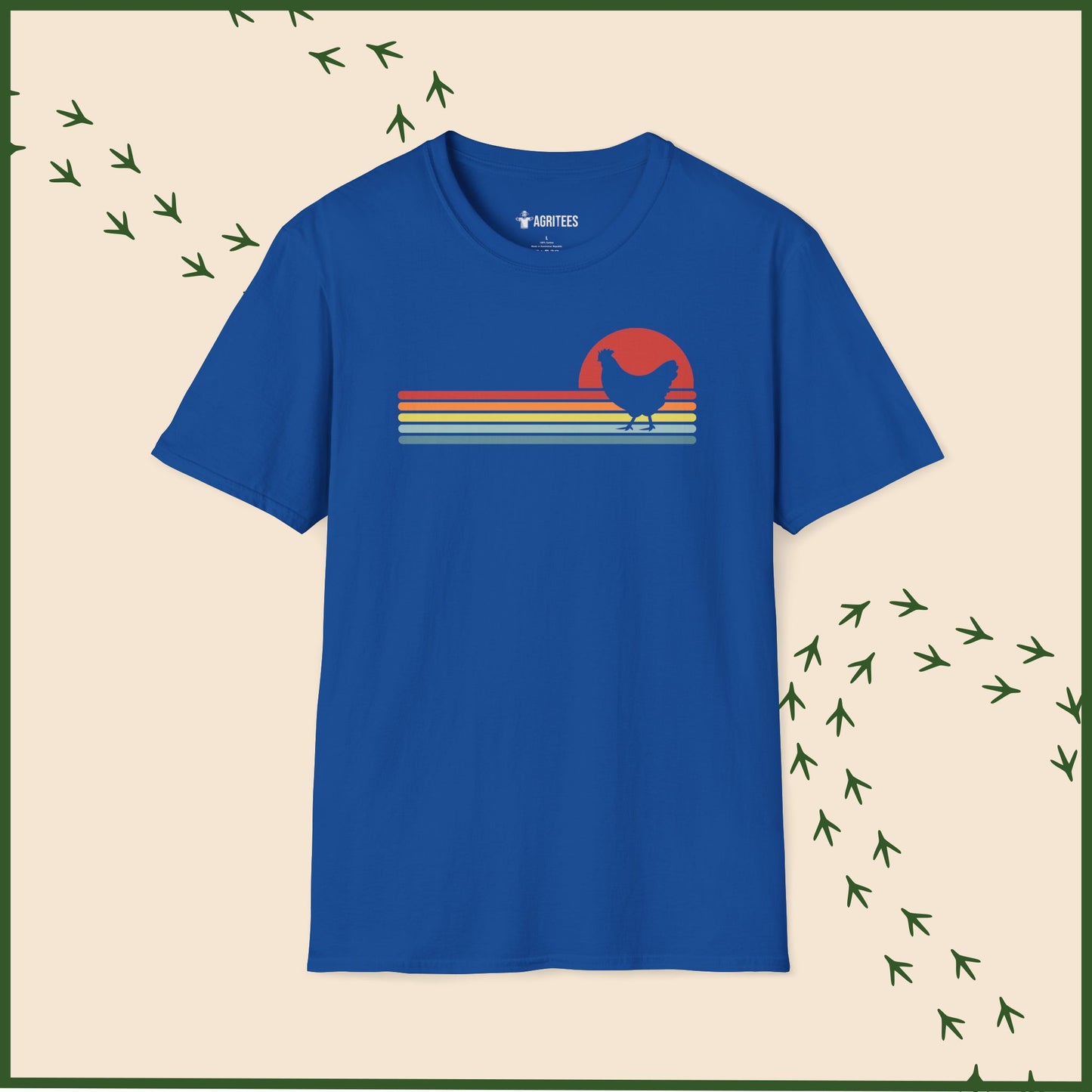 Retro Sunset Chicken T-Shirt