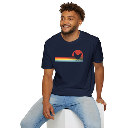 Retro Sunset Chicken T-Shirt